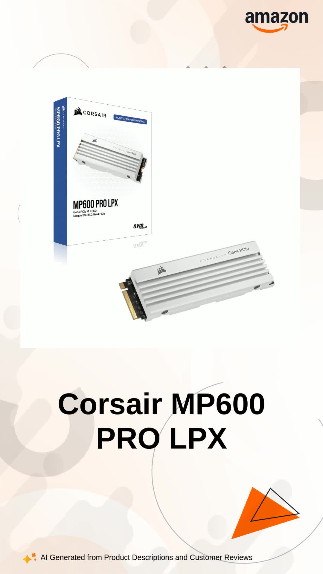Corsair MP600 PRO LPX 1TB M.2 NVMe PCIe x4 Gen4 SSD